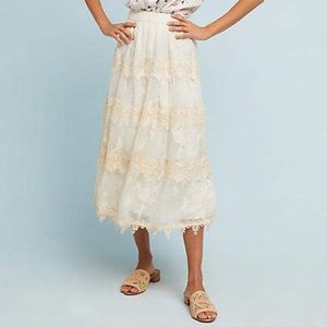 ERI + ALI GORGEOUS CREAM SKIRT FROM ANTHROPOLOGIE